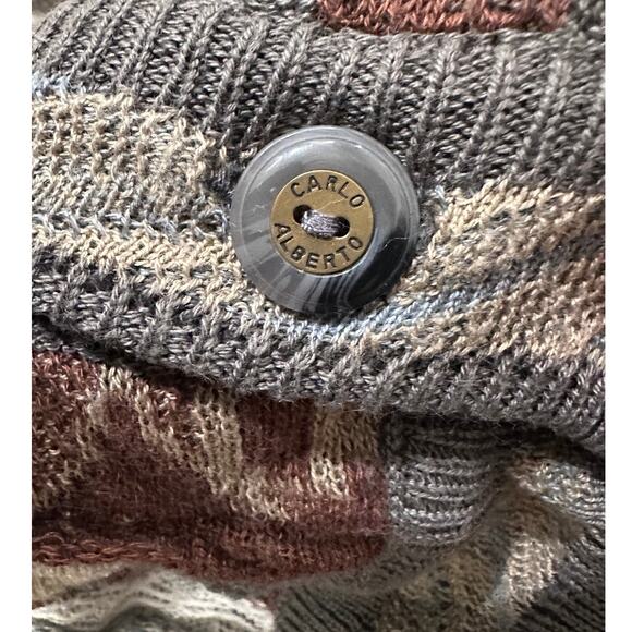 VTG Carlo Alberto 3D Coogi-Style Mercerized Cotton Cardigan Men’s Textured, M - Picture 4 of 7